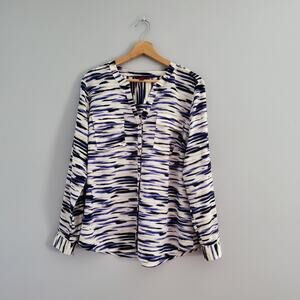212 Collection Button Down Striped Top Shirt XL